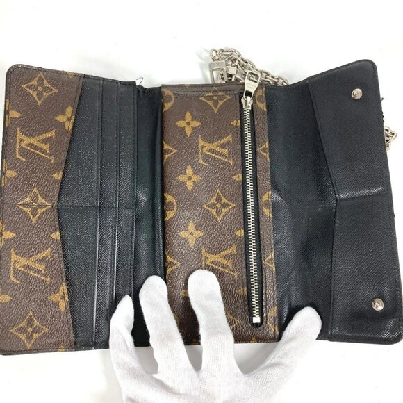 LOUIS VUITTON M60168 MonogramMacassar Portefeuille Ron Long Tri-fold Wallet - Picture 9 of 15